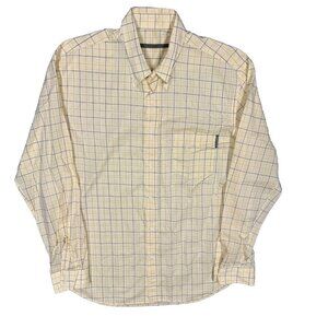 Valentino Jeans Dress Shirt Yellow Check Long Sleeve 100% Cotton 17.5 XXL